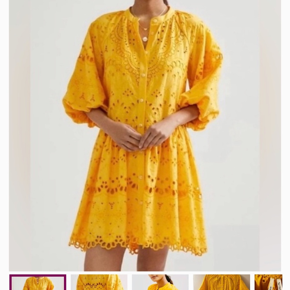 Anthropologie NWT yellow eyelet dress